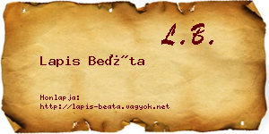 Lapis Beáta névjegykártya